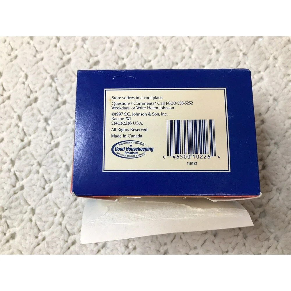 Glade Candle Scents Original Vanilla Scent Kit 2 Votives 1 Glass Holder Jar NOS
